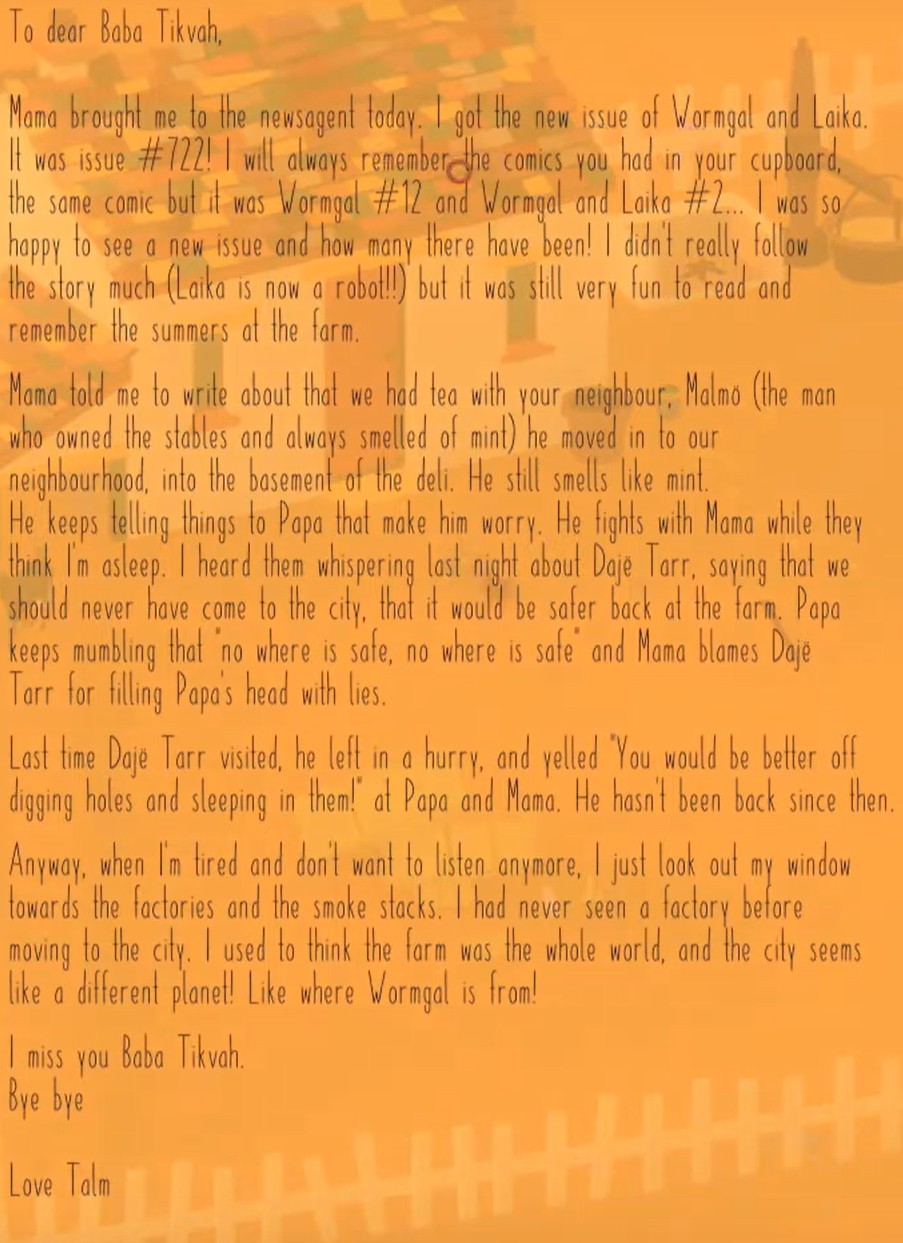 Where The Goats Are letter