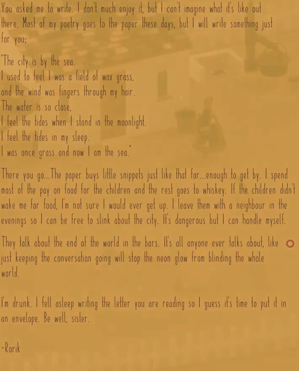 Where The Goats Are letter