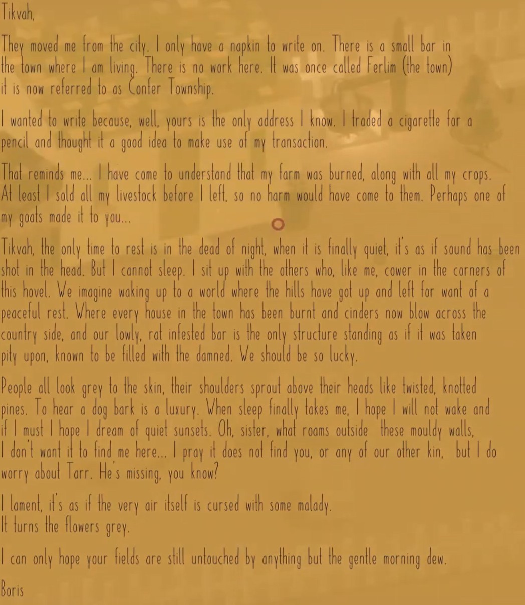 Where The Goats Are letter